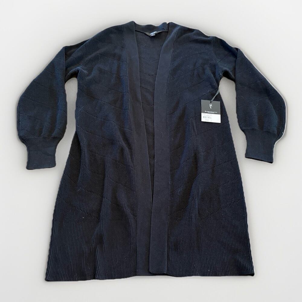 Simply Vera Wang Womens Black Rayon Open Front Sweater Size M Medium NWT $74 New
